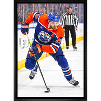 Leon Draisaitl Edmonton Oilers - Framed Canvas - 22" x 31"-Premium canvas print with gallery-wrapped edges