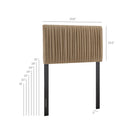 Modway Eloise Stain-Resistant Performance Velvet Twin Headboard - Taupe-Elegant Ruched Detail
