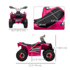Aosom Kids 6V Battery Powered Ride-on ATV with Wear-resistant Wheels - Pink-Ride for 50 minutes after fully charged 