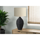 Monarch Specialties 30" H Transitional Table Lamp - Black Rattan / Beige Shade-The 3-way switch, paired with a 3-way 100W bulb (not included) offers customizable brightness, allowing you to illuminate a room with ease and create the right ambiance