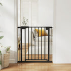 PawHut 30" - 32" Baby Gate with Auto-Close - Black-Suitable for 6-24 months baby and small to medium dogs up to 22lbs (10kg), 15.7" (40 cm) in shoulder height 