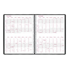 Brownline 2027 Weekly Planner - 11" x 8-1/2" - Black-Twin-wire binding with lizard-like soft cover