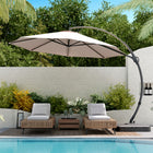 Lausaint 11' Cantilever Umbrella with Base - Beige-9