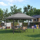 Outsunny 13 ft W x 13 ft L Outdoor Pop-Up Party Tent Canopy with Top Vent - Grey-Durable Oxford cloth canopy to protect from UV