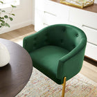 Modway Savour Tufted Performance Velvet Accent Chair - Emerald-Gold Stainless Steel Legs