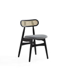 Manhattan Comfort Colbert 17.52" Industry Chic Upholstered Dining Chair - Black and Grey - Set of 4-Seat Upholstered in Woven Polycotton Filled with High Density Foam