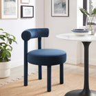 Modway Toulouse Performance Velvet Dining Chair - Midnight Blue-Dense Foam Padding