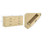 Manhattan Comfort Clifford Traditional 6-Drawer Double Dresser - Natural Oak-Six Storage Drawers: Offers generous space to keep clothing and everyday essentials neatly organized