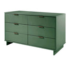 Manhattan Comfort Granville 55.04" Modern Double Wide Dresser - Sage Green-Recommended for up to 50 inch TV.