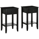 HOMCOM Side Table- Black - Set of 2-Simple design, a great match for your home decoration