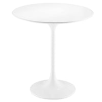 Modway Lippa 20" Round Wood Side Table - White White-Modern Side Table