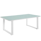 Modway Fortuna Outdoor Patio Coffee Table - White-Modern Outdoor Coffee Table