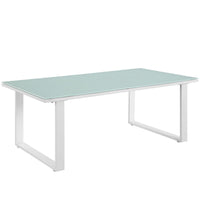 Modway Fortuna Outdoor Patio Coffee Table - White-Modern Outdoor Coffee Table