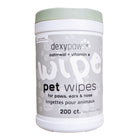 Dexypaws Aloe Pet Cleansing Wipes in Canister - Oatmeal & Vitamin E - 200 Wipes-200 Count 