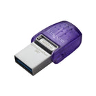 Kingston DataTraveler microDuo 3C USB Type-C and Type-A Flash Drive - 128GB -Dual connectors accommodate USB Type-C and Type-A ports