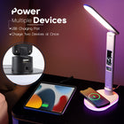 ShoppingAll LED Multi-Functional Office Lamp with RGB Base, Wireless Charger, and USB Charging - White-6