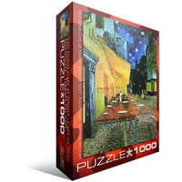 Van Gogh-Cafe at Night Puzzle, 1000 Pieces-The Cafe Terrace on the Place du Forum in Arles at Night by Vincent van Gogh, The works of Van Gogh (1853-1890), Post-Impressionist painter, are perhaps more widely known than those of any other painter