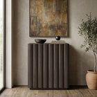 Hudson&Canal Molly Rectangular Fluted Accent Cabinet - 28" W - Brown Oak-Base, top, and shelves are crafted of sturdy MDF in a Brown Oak finish