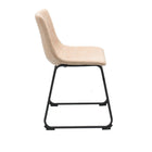 Brassex Caden Visiting Chair - Set of 2 - Vintage Beige-Powder-Coated steel frame