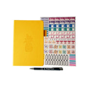 Wamaco Pineapple Planning Essestial Collection - Yellow Undated Planner, Stickers, Pen-Convenient – This set is small enough to fit in most bags or purses for easy use.