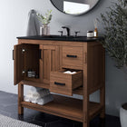 Modway Ashlyn 36" Wood Bathroom Vanity Cabinet - Walnut-Sink Basin Not Included