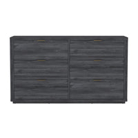 Manhattan Comfort Evelyn 60" Modern 6-Drawer Double Dresser - Charcoal Grey-Modern Sophistication – A sleek, sculpted silhouette with softly rounded edges and clean symmetry brings a sense of quiet luxury to any space