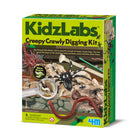 4M KidzLabs Creepy Crawly Digging Kit - Ages 5+-Plaster Block with Creepy Crawlies including Spider, Scorpion, Earthworms, Ants, Mini Spiders, and Glow in the Dark Maggots