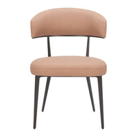 Zuo Loom Dining Chair - Tan - Set of 2-Plush and durable faux leather fabric