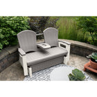 Suncast Adirondack Glider with Console - Dove Grey-Modern faux wood grain texture made from resin.