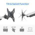 ShoppingAll Pneumatic Dual Gas Spring Dual Monitor Wall Mount - White-Arm can be extended up to 26.4" (from the wall)