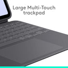 Logitech Combo Touch iPad Pro 13" (M4&M5) 2024 Keyboard Case - Graphite - English-Large Multi-Touch trackpad: It’s the biggest trackpad yet, giving you that intuitive tracking experience, familiar Multi-Touch gesture controls let you swipe, pinch, double-tap, and more 