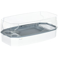 PawHut Turtle Tank Kit with Basking Platform and Pump - White-Water pump and rainwater pipe ensure a healthy and comfortable space for your pet turtle 