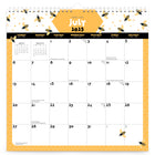 BrownTrout 2026 Hanging 18-Month Monthly Square Wire-O Calendar Sticker Sheet - Busy Bees - 12" x 12" -Personalized Stickers - Customizable stickers in a variety of shapes and colors, which can be used for important dates and appointments, and repositioned to a new date