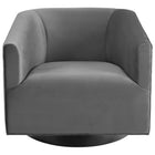 Modway Twist Accent Lounge Performance Velvet Swivel Chair - Grey-Comes Fully Assembled