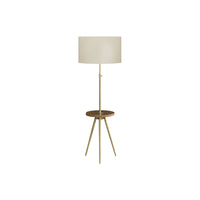 Monarch Specialties 63" H Contemporary Floor Lamp - Gold Metal / Ivory / Cream Shade-A sleek and modern 66"h floor lamp in gold metal topped with a contemporary drum shaped, linen ivory fabric shade and a base that has a stylish tripod design