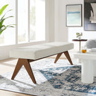 Modway Lyra 63" Boucle Upholstered Bench - Ivory/Boucle-Padded Seat