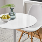 Modway Lippa 28" Round Wood Dining Table - White-Assembly Required