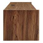 Modway Emric Wave 71" Wall-Mounted TV Cabinet - Walnut-Wall-Mount Installation Necessary
