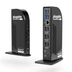 Plugable USB-C TRIPLE 4K Monitor Docking Station with 100 W Laptop Docking Station-Powerful Ports—13 ports and power delivery to keep your laptop running all day, this USB-C docking station with Power Delivery extends across three screens with room for all of your peripherals. All through a single 10Gbps USB-C cord back to the computer