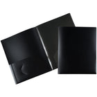 JAM Paper Heavy Duty Plastic Multi-Pocket Folders - 4 Pocket Organizer - Black - 2 Pack-4