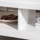 HOMCOM Lift Top Coffee Table with Hidden Storage and Open Shelves - White-Colour: White