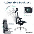 MotionGrey Space Mesh Series Office Chair- Executive Ergonomic Chair With Breathable Mesh Back - Black-Ergonomic back support