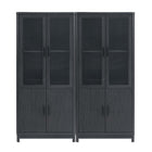Manhattan Comfort Jodie 31" Mid-Century Modern Bookcase - Charcoal Grey - Set of 2-Mid-Century Modern Bookcase for Home Office, Living Room, and Extra Storage Use. Set of 2