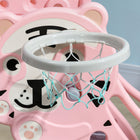 Qaba 3 in 1 Toddler Slide for Indoor with Basketball Hoop, Climber - Pink-Suitable for children aged 18-36 months 