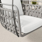 Modway Kaliah Outdoor Patio Aluminum Swing Chair - Light Grey White-2 x 13 Foot Rope