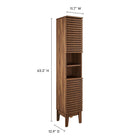 Modway Render Tall Narrow Bathroom Storage Cabinet - Walnut-Particleboard Construction