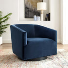 Modway Twist Accent Lounge Performance Velvet Swivel Chair - Midnight Blue-Performance Velvet Upholstery