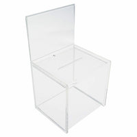 Eddie's Hang-Up Display Ltd. Ballot Box with Sign Holder - 5.5" W x 7" H - Clear-7" Square Ballot Box