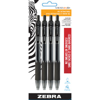 Zebra Sarasa Dry Gel Pens Retractable – 0.7 mm – Black – 4 Pack-Smooth flowing, low viscosity, evolutionary rapid dry gel ink