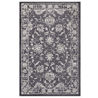 Modway Kazia Distressed Floral Lattice Area Rug - 5 ft W x 8 ft L - Dark Grey/Ivory-Distressed Floral Lattice Area Rug
